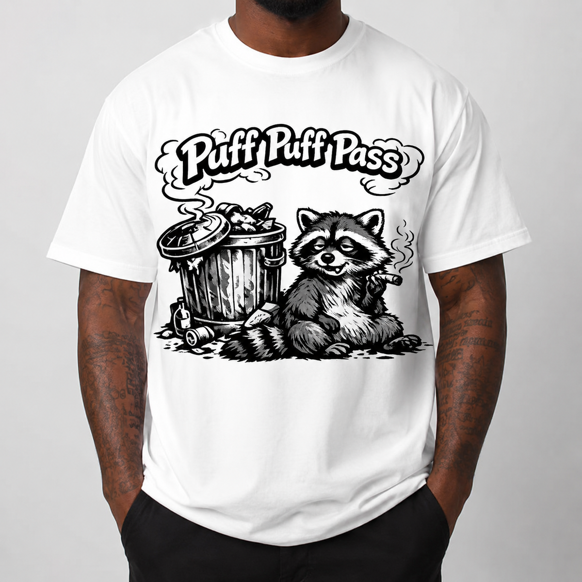 Puff Puff Pass Raccoon Graphic Tee