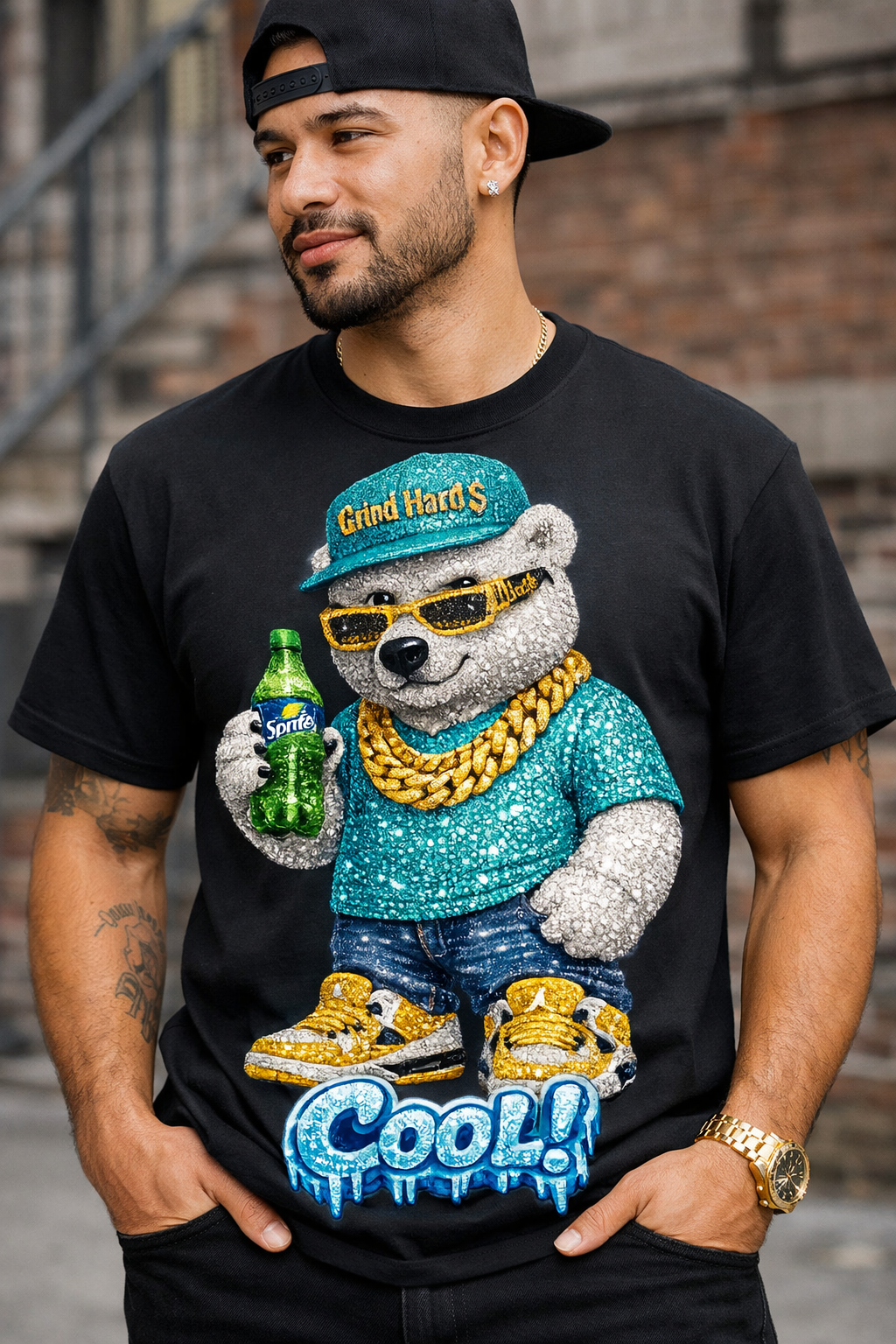 Ayden “Cool!” Bling Polar Bear T-shirt – Luxury Streetwear Edition