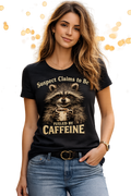 "Suspect Claims To Be Fueled By Caffeine" Raccoon Graphic Tee