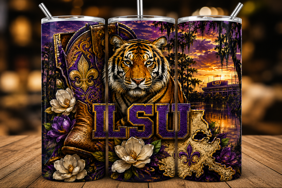 LSU Tigers 20 oz Skinny Tumbler