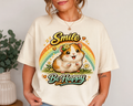 Smile Be Happy Guinea Pig Graphic T-Shirt | Cute Guinea Pig Tee | Animal Lover Shirt | Happy Vibes Shirt | Gift for Guinea Pig Lovers