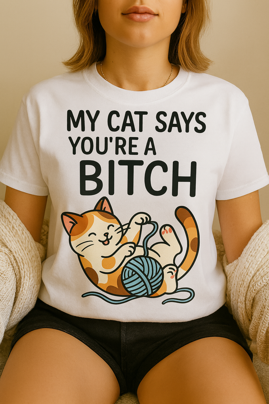 “My Cat Says You’re a Bitch” – Calico Cat T-shirt