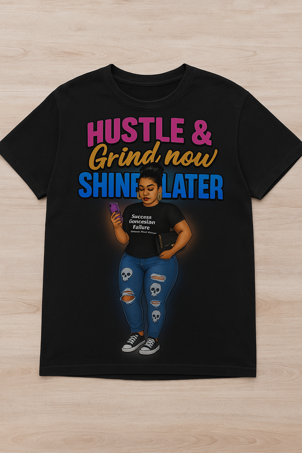 Hustle & Grind Now, Shine Later – Comfort Colors® Graphic T-shirt