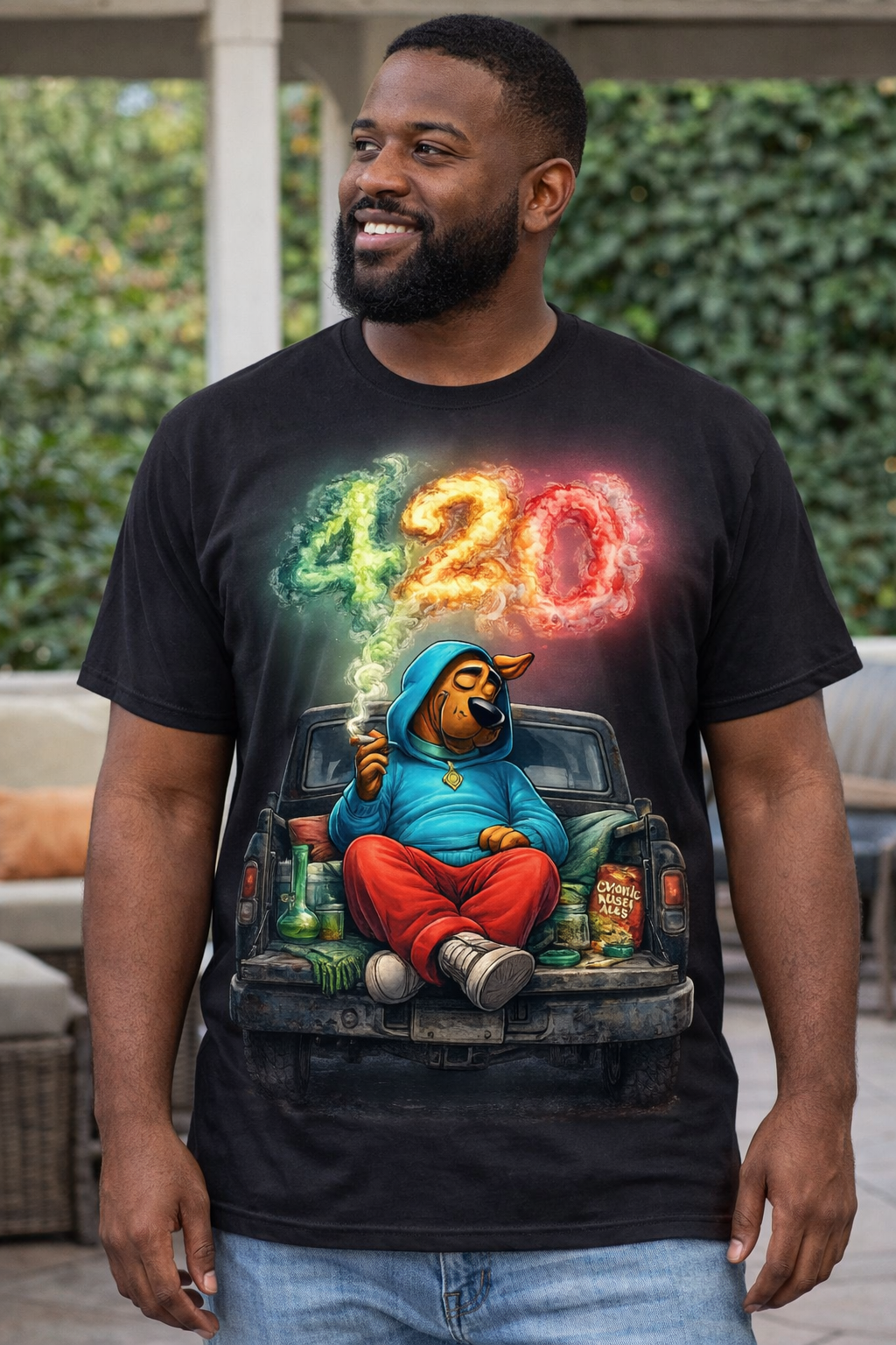 420 Chill Scooby Tailgate T-shirt– Smoke Art Edition
