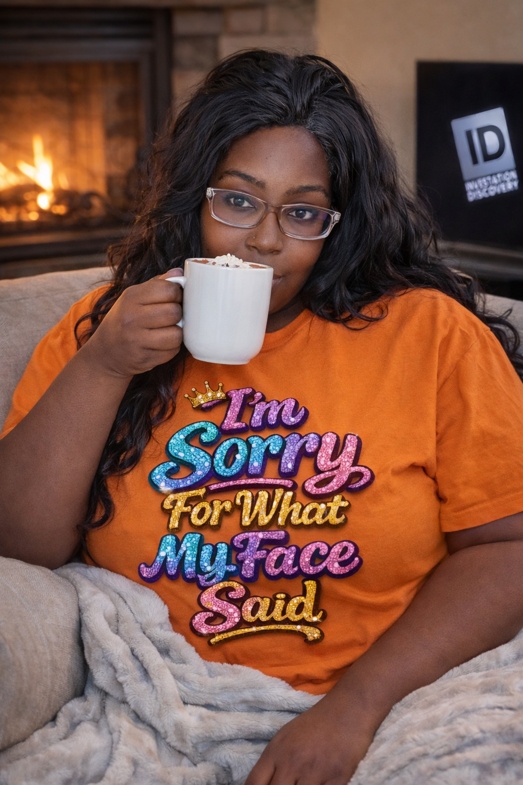 I’m Sorry For What My Face Said – Rhinestone Graphic Comfort Colors T-shirt