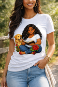 Maureen Reading with Her Golden Retriever T-Shirt