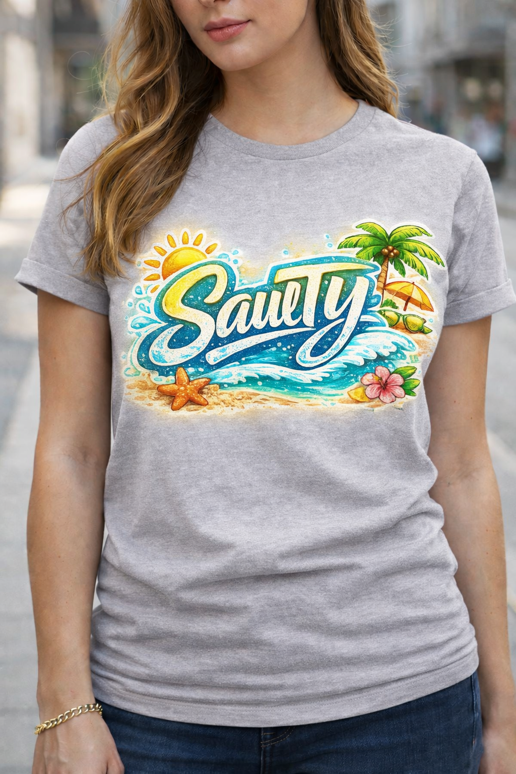 Salty Summer Vibes T-shirt 🌊☀️ | Beach Graphic T-Shirt